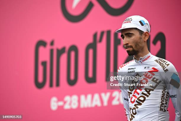 Valentin Paret-Peintre of France and AG2R Citroën Team prior to the 106th Giro d'Italia 2023, Stage 11 a 219km stage from Camaiore to Tortona /...