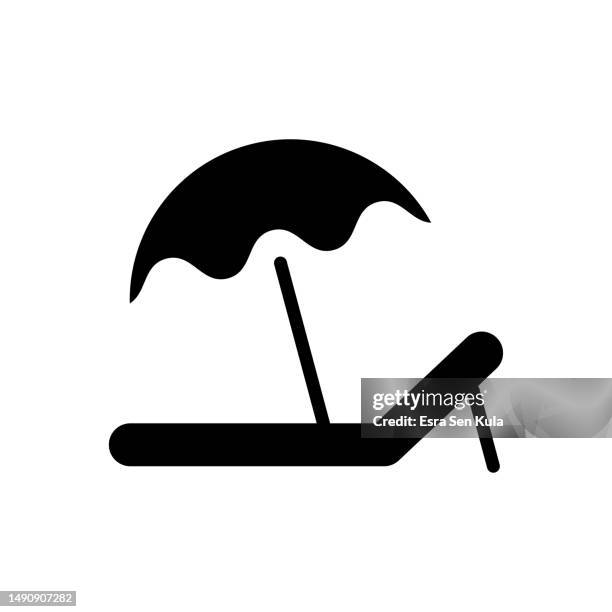 sunbed icon design with editable stroke. suitable for web page, mobile app, ui, ux and gui design. - outdoor chair white background stock illustrations