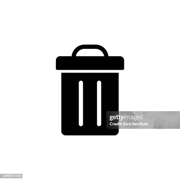 trash icon design with editable stroke. suitable for web page, mobile app, ui, ux and gui design. - bin icon stock illustrations