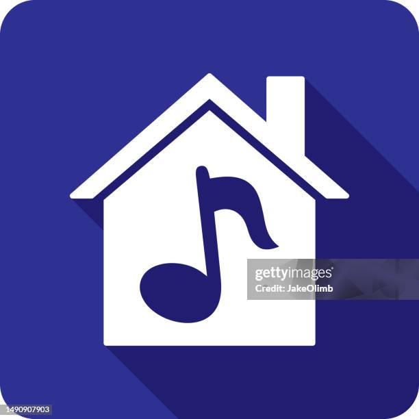 house music note icon silhouette 3 - jukebox stock illustrations