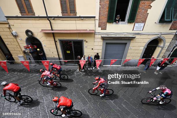 Mads Pedersen of Denmark and Team Trek - Segafredo, Tao Geoghegan Hart of The United Kingdom and Team INEOS Grenadiers, Thibault Guernalec of France...
