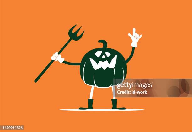 kürbischarakter jubelt - ugly pumpkins stock-grafiken, -clipart, -cartoons und -symbole