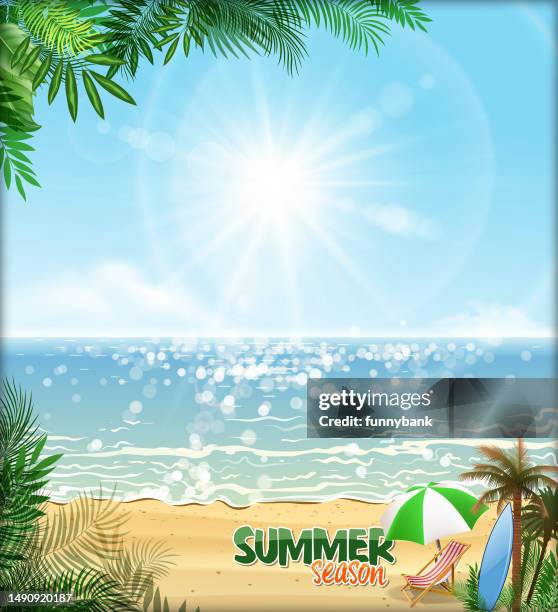 new beach - summer swimming pool background stock illustrations
