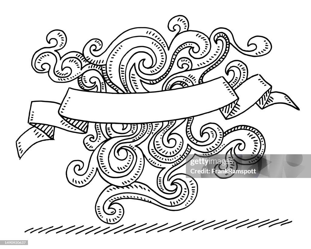 Swirly Ribbon Pattern Blank Celebration Ribbon Swirl Pattern Drawing High-Res Vector Graphic ...