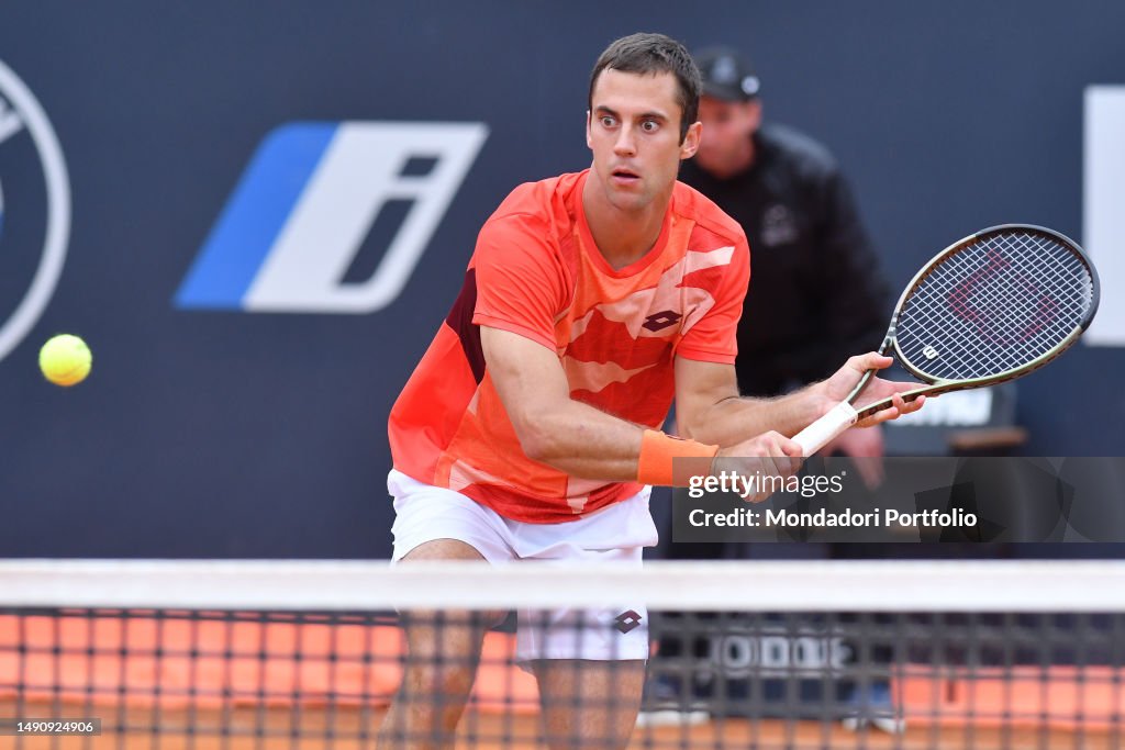 Serbian tennis player Laslo Diere at the Foro Italico. Rome , May News  Photo - Getty Images