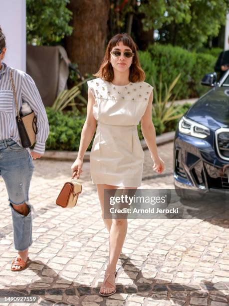 Simona Tabasco is seen at the Martinez hotel during the 76th Cannes film festival on May 17, 2023 in Cannes, France.