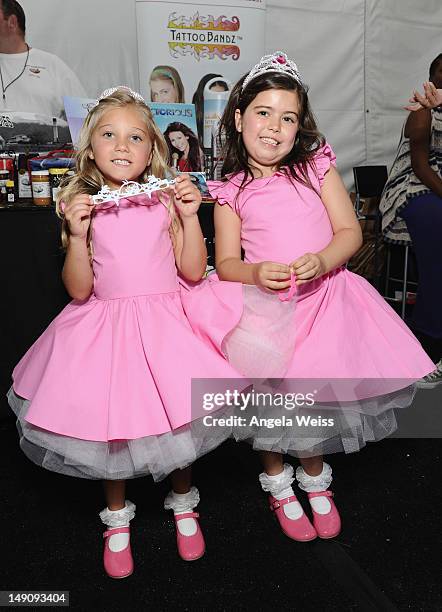 Sophia Grace Brownlee and Rosie attend day 2 of Backstage Creations Celebrity Retreat at Teen Choice 2012 at Gibson Amphitheatre on July 22, 2012 in...