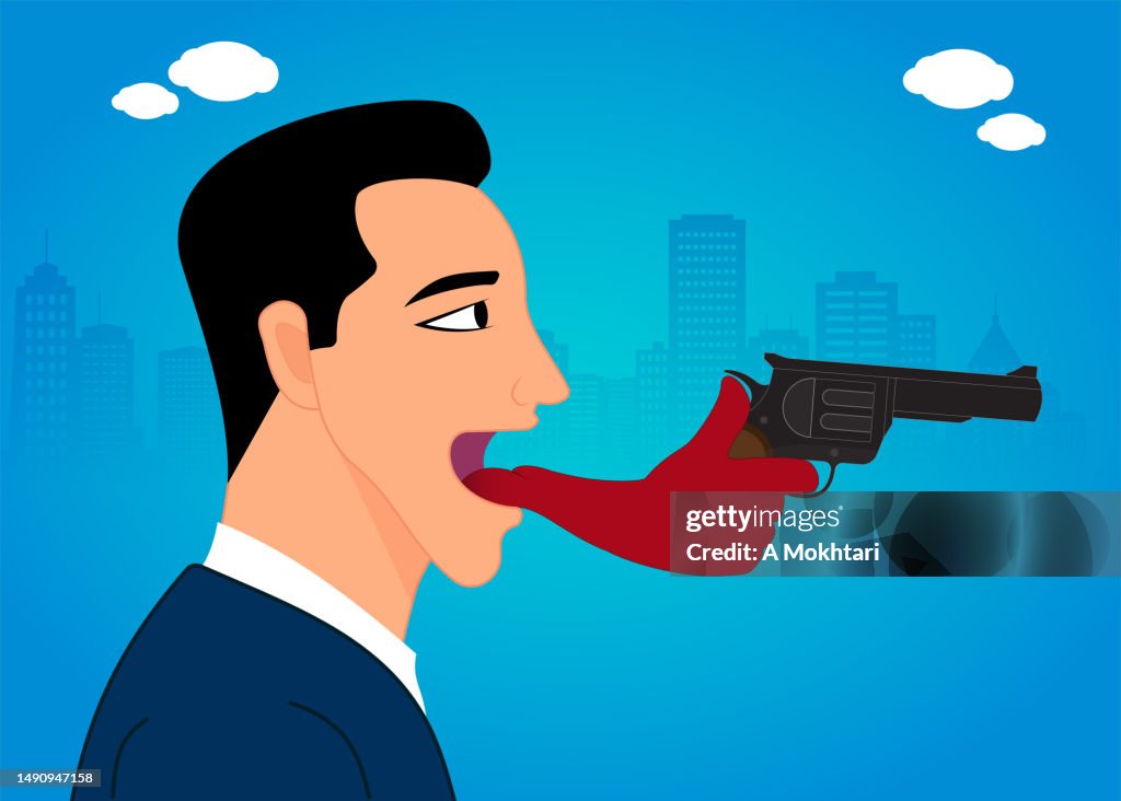 Defeding Yourself Image Talking Aggressively Defending Yourself High-Res Vector Graphic - Getty ...