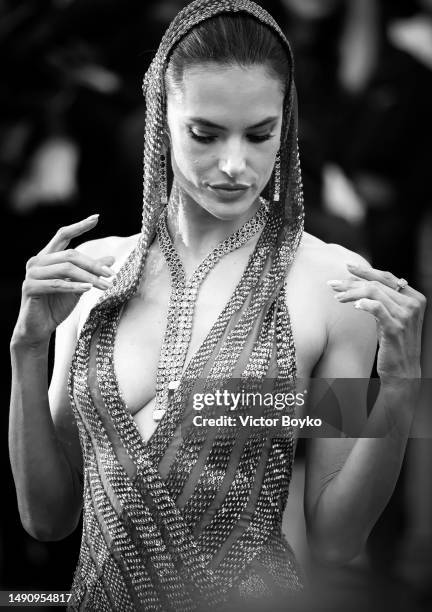 Alessandra Ambrosio attends the "Jeanne du Barry" Screening & opening ceremony red carpet at the 76th annual Cannes film festival at Palais des...