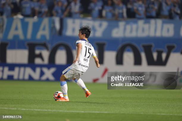 Kaito SUZUKI of Jubilo Iwata in action during the J.LEAGUE Meiji Yasuda J2 16th Sec. Match between Fujieda MYFC and Jubilo Iwata at Fujieda Soccer...
