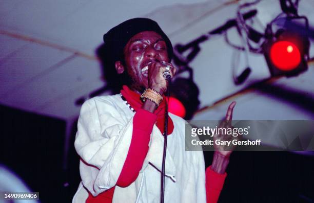 Jamaican Reggae, Soul, & Ska musician Jimmy Cliff performs onstage at My Father's Place, Roslyn, New York, November 25, 1979.