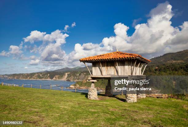 horreo of la regalina - asturias stock pictures, royalty-free photos & images