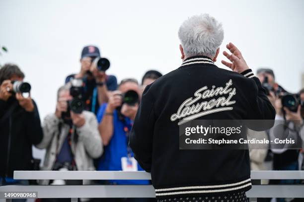 Pedro Almodovar attends the "Strange Way Of Life" photocall at the 76th annual Cannes film festival at Palais des Festivals on May 17, 2023 in...