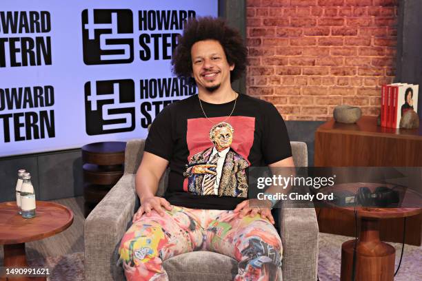 Eric Andre visits SiriusXM's 'The Howard Stern Show' at SiriusXM Studios on May 17, 2023 in New York City.