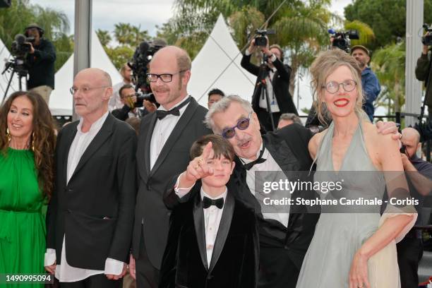 Manuela Lucá-Dazio, Painter Anselm Kiefer, guest, Anton Wenders , Director Wim Wenders and Donata Wenders attend the "Anselm" red carpet during the...