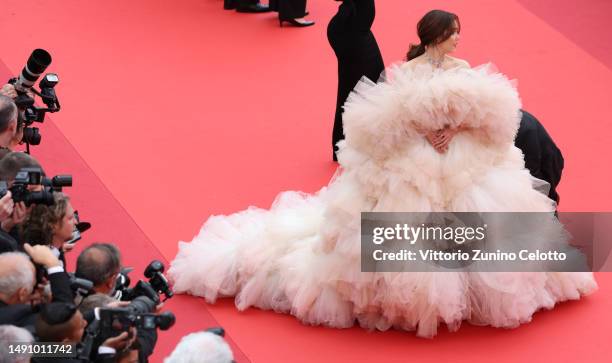 Araya Hargate attends the "Monster" red carpet during the 76th annual Cannes film festival at Palais des Festivals on May 17, 2023 in Cannes, France.