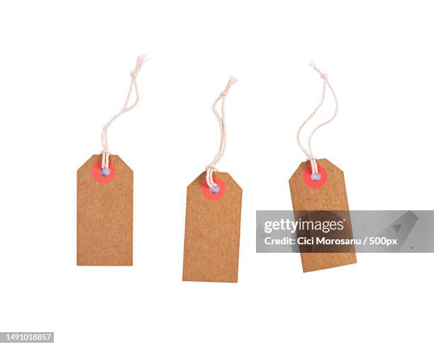 blank label tag isolated on white background price tag sale concept,romania - string stock pictures, royalty-free photos & images