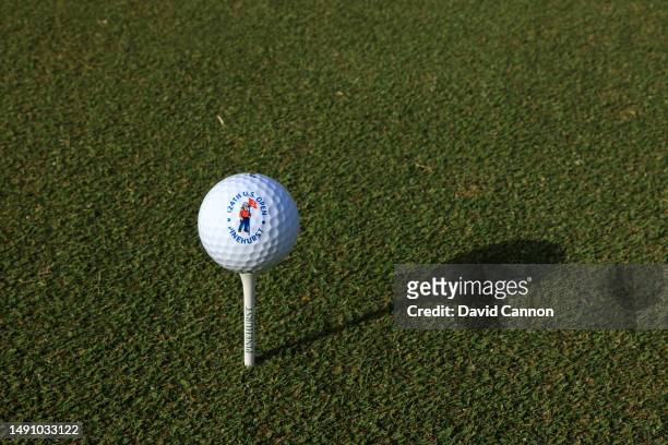 Detail photograph of a US Open Championship logo golf ball on the No.2 Course which will be the host course for the 2024 US Open Championship at The...