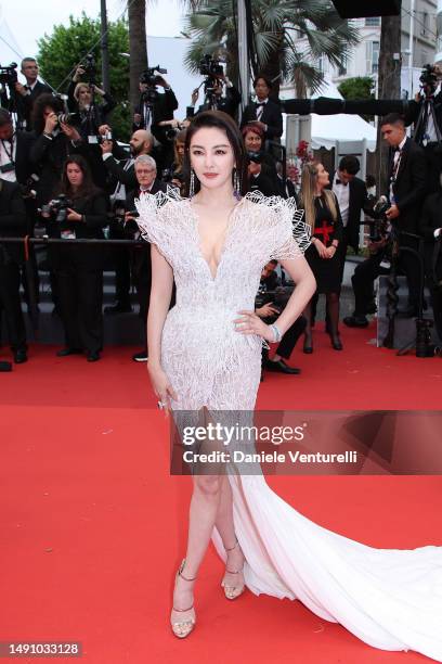 Zhang Yuqi attends the "Monster" red carpet during the 76th annual Cannes film festival at Palais des Festivals on May 17, 2023 in Cannes, France.