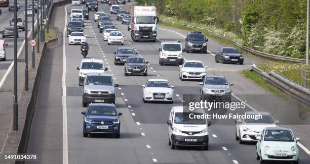 View of the Heavy Traffic Flow on the M4 travelling west towards Cardiff as the Capitol is preparing to host Beyoncé in Concert at the Principality...