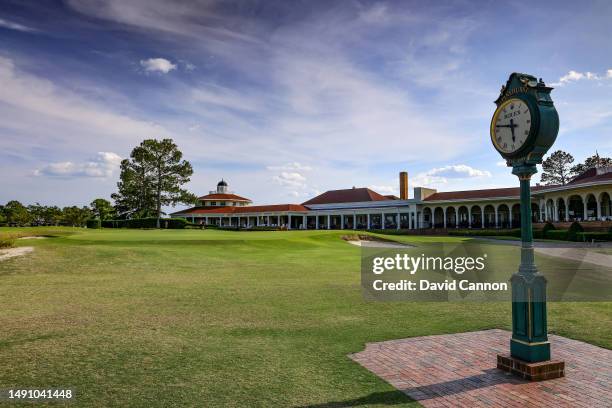 View from beside the green on the par 4, 18th hole on the Pinehurst No.2 Course which will be the host course for the 2024 US Open Championship at...