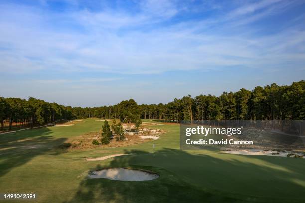 View of the par 4, 13th hole with the par 4, 14th hole to the left on The Pinehurst No.2 Course which will be the host venue for the 2024 US Open...