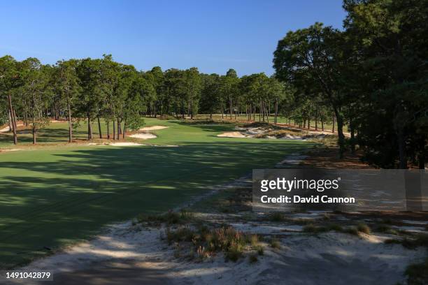 View of the par 5, 16th hole on the Pinehurst No.2 Course which will be the host course for the 2024 US Open Championship at The Pinehurst Resort on...