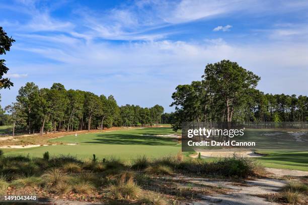 View from behind the green on the par 5, 16th hole with the par 3, 17th hole on the right side on the Pinehurst No.2 Course which will be the host...