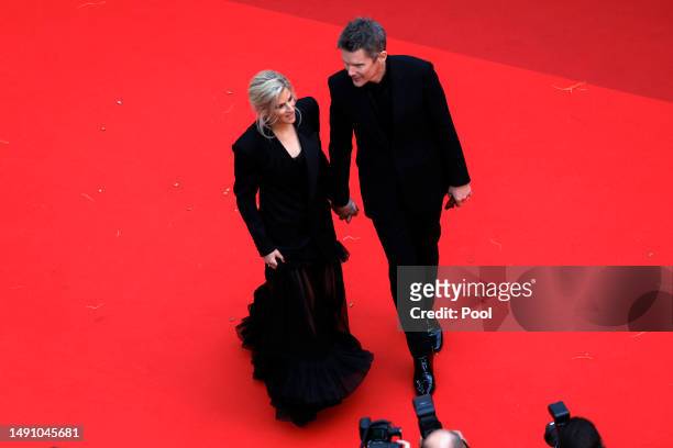 Ryan Shawhughes Hawke and Ethan Hawke attend the "Monster" red carpet during the 76th annual Cannes film festival at Palais des Festivals on May 17,...