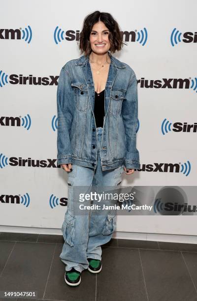 Idina Menzel visits SiriusXM at SiriusXM Studios on May 17, 2023 in New York City.