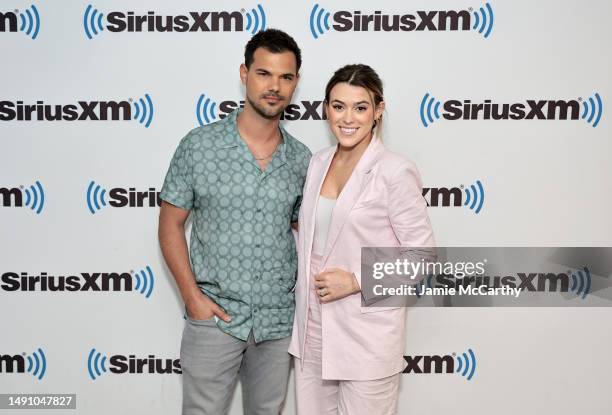 Taylor Lautner and Tay Lautner visit SiriusXM at SiriusXM Studios on May 17, 2023 in New York City.