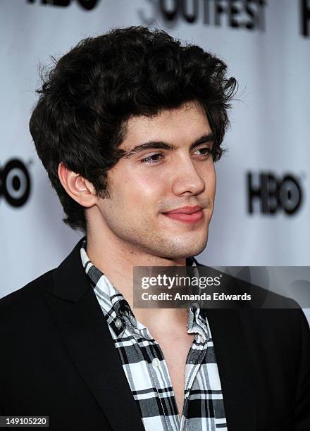 Actor Carter Jenkins arrives at the 2012 Outfest - "Struck By Lightning" Premiere at the John Anson Ford Amphitheatre on July 22, 2012 in Los...