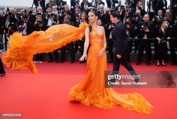 Sara Sampaio attends the "Monster" red carpet during the 76th annual Cannes film festival at Palais des Festivals on May 17, 2023 in Cannes, France.