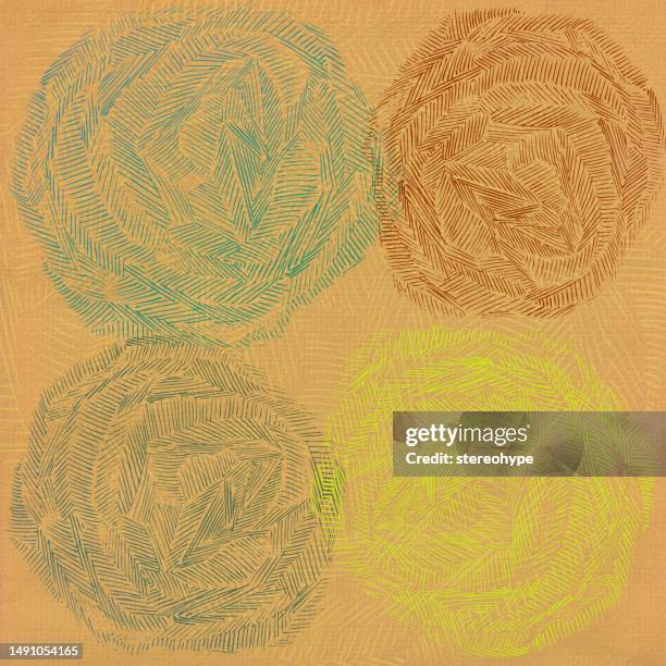 abstract spheres - tangled yarn stock illustrations