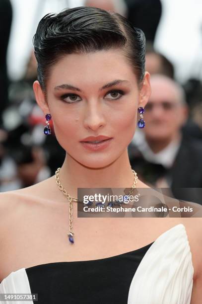 Grace Elizabeth attends the "Monster" red carpet during the 76th annual Cannes film festival at Palais des Festivals on May 17, 2023 in Cannes,...