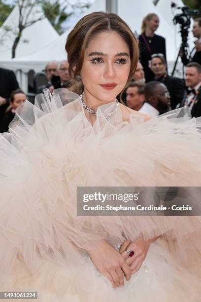 Araya Hargate attends the "Monster" red carpet during the 76th annual Cannes film festival at Palais des Festivals on May 17, 2023 in Cannes, France.