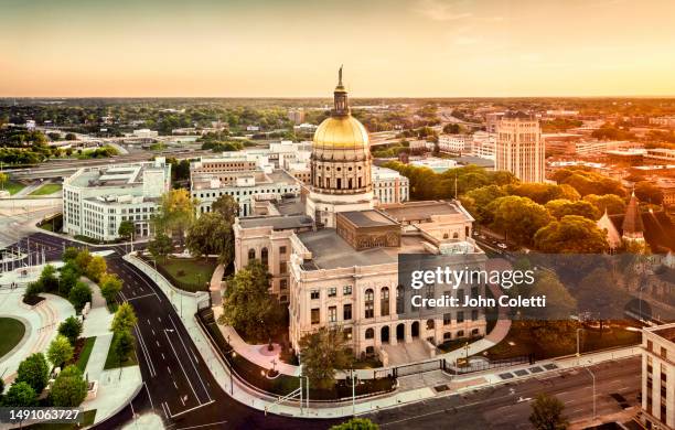 atlanta, georgia, state capitol building - atlanta tree stock pictures, royalty-free photos & images