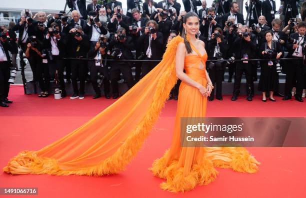 Sara Sampaio attends the "Monster" red carpet during the 76th annual Cannes film festival at Palais des Festivals on May 17, 2023 in Cannes, France.