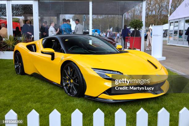 The Ferrari SF90 Stradale at Salon Prive London, held at the Royal Chelsea Hospital. This is Salon Prive's first event held in London, with many...