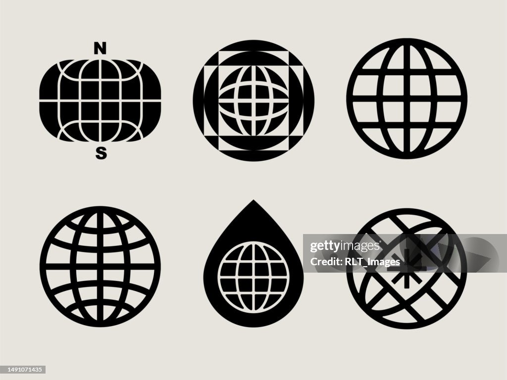 Mid-century Modern Globe Icons