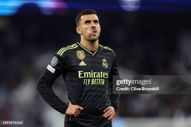 Dani Ceballos of Real Madrid looks dejected following the team's defeat during the UEFA Champions League semi-final second leg match between...