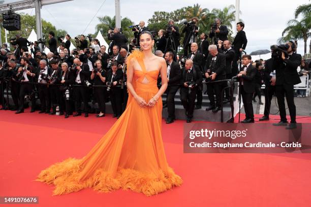 Sara Sampaio attends the "Monster" red carpet during the 76th annual Cannes film festival at Palais des Festivals on May 17, 2023 in Cannes, France.