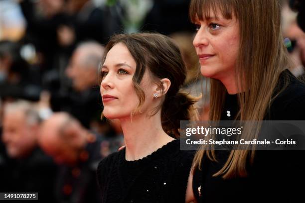 Paula Beer and Alice Winocour attends the "Monster" red carpet during the 76th annual Cannes film festival at Palais des Festivals on May 17, 2023 in...