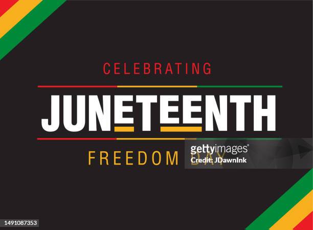 juneteenth freedom day celebration horizontal web banner design - black civil rights stock illustrations