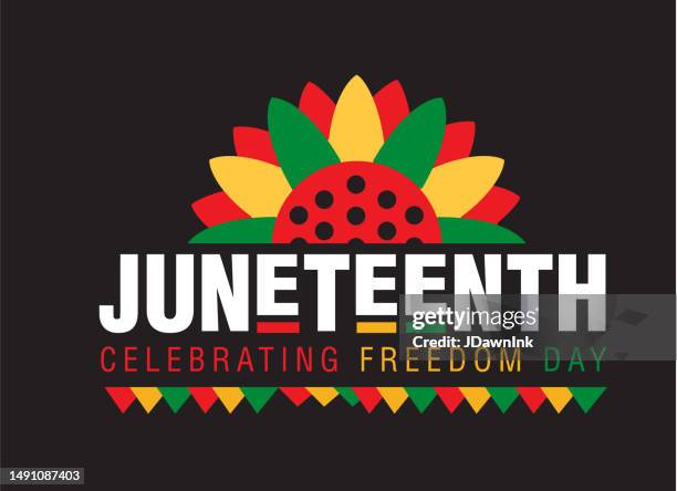 juneteenth freedom day celebration sunflower horizontal web banner design - 1865 stock illustrations