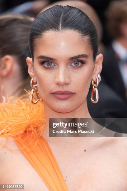 Sara Sampaio attends the "Monster" red carpet during the 76th annual Cannes film festival at Palais des Festivals on May 17, 2023 in Cannes, France.