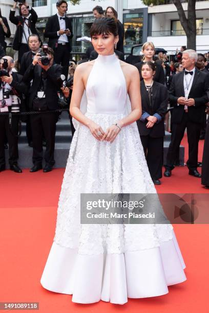 Gemma Chan attends the "Monster" red carpet during the 76th annual Cannes film festival at Palais des Festivals on May 17, 2023 in Cannes, France.