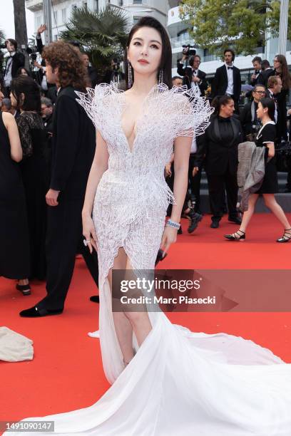 Zhang Yuqi attends the "Monster" red carpet during the 76th annual Cannes film festival at Palais des Festivals on May 17, 2023 in Cannes, France.