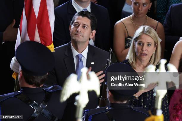 Former U.S. Speaker of the House and former Rep. Paul Ryan and his wife Janna attend his portrait unveiling ceremony at the Statuary Hall of the U.S....