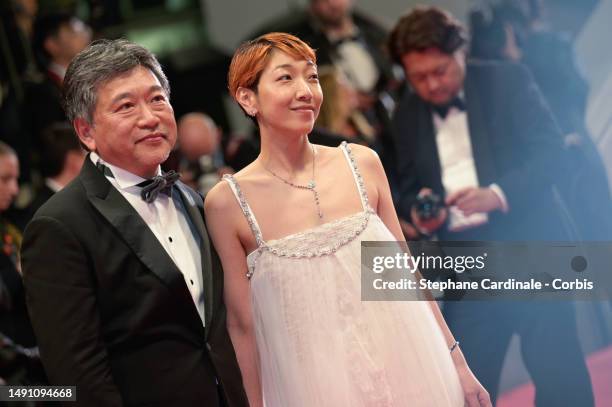Director Hirokazu Kore-eda and Sakura Andō attend the "Le Retour